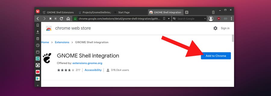 adding gnome shell integration in chrome