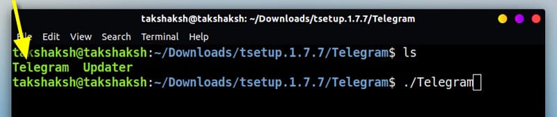 Installing telegram using terminal
