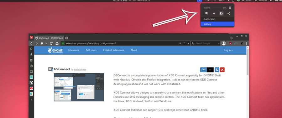 Kdeconnect-gnome-extension