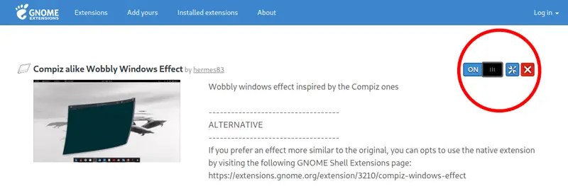 Adding and enabling wobbly extension in Gnome