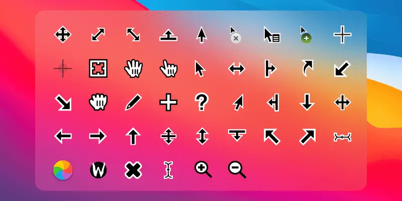 MacOS BigSur Cursors