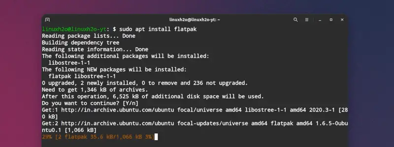 flatpak installation for Ubuntu