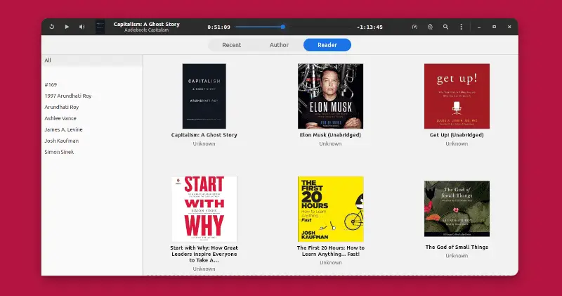 Cozy audiobook player for Linux
