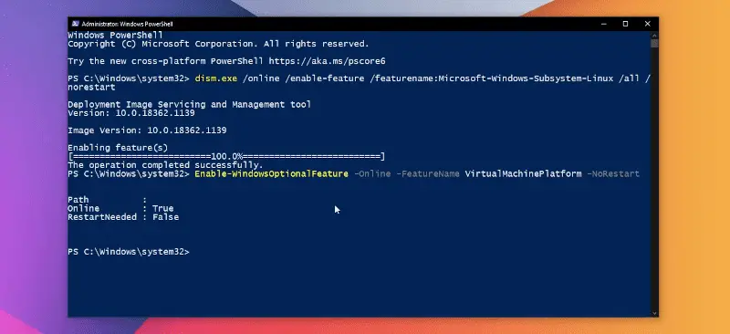 Enabling virtualization platform in Windows 10