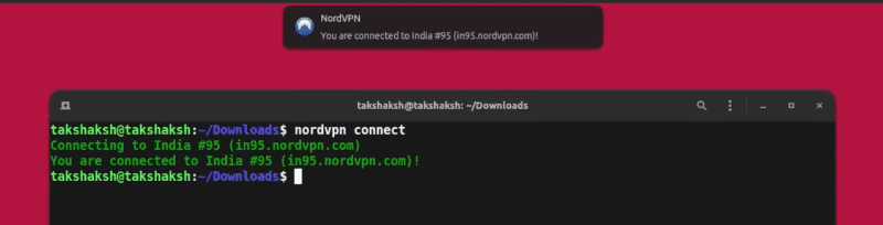 NordVPN connecting to vpn server on Linux