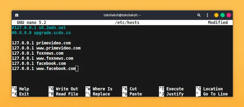 Blocking websites on Linux with hosts file