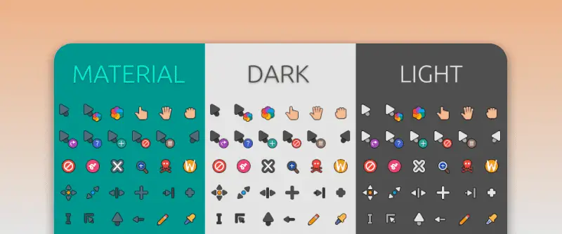 Material cursor icon theme pack