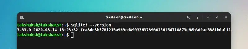 Checking the installed sqlite version