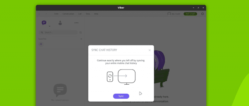 Syncing the Viber application to desktop