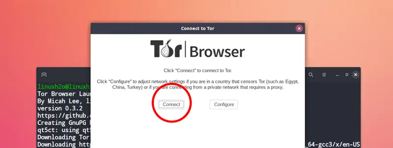 Connecting to tor network