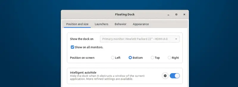 floating dock settings